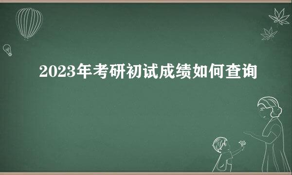 2023年考研初试成绩如何查询