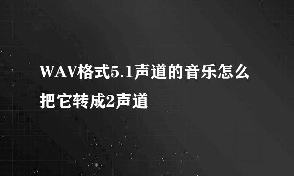 WAV格式5.1声道的音乐怎么把它转成2声道
