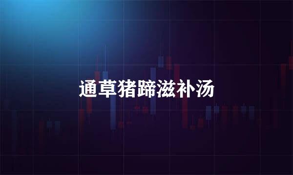 通草猪蹄滋补汤