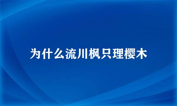 为什么流川枫只理樱木