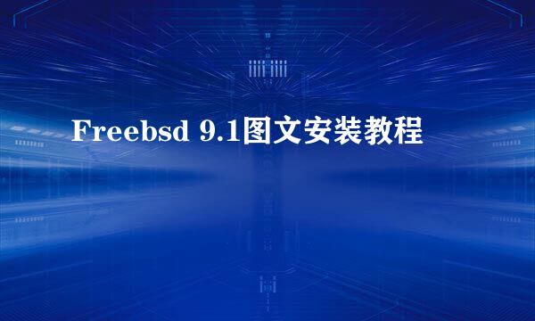 Freebsd 9.1图文安装教程