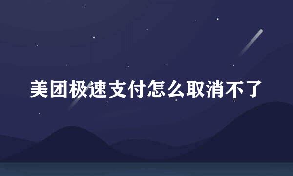 美团极速支付怎么取消不了