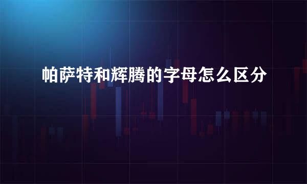 帕萨特和辉腾的字母怎么区分