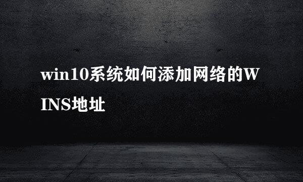 win10系统如何添加网络的WINS地址
