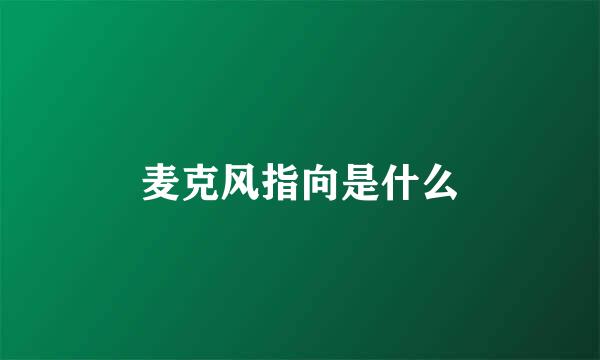 麦克风指向是什么