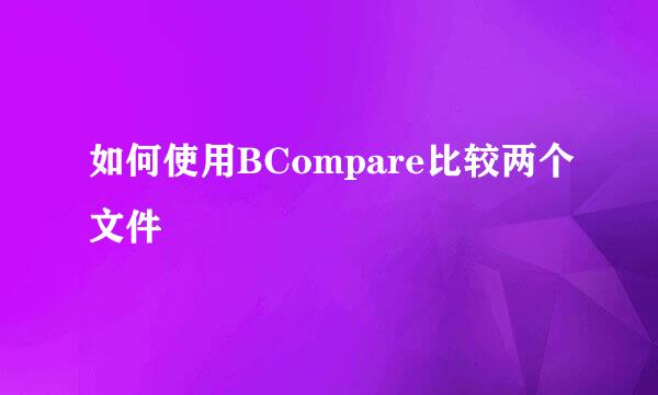 如何使用BCompare比较两个文件