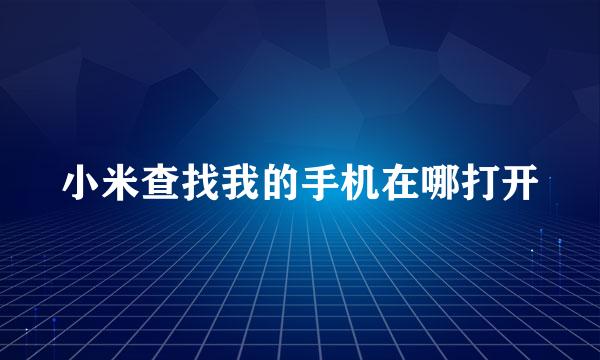 小米查找我的手机在哪打开