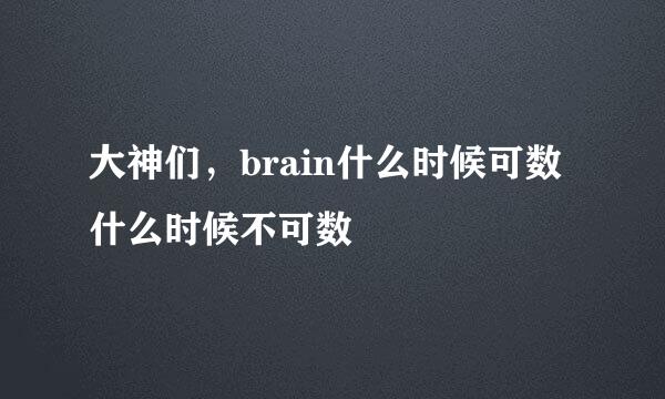 大神们，brain什么时候可数什么时候不可数