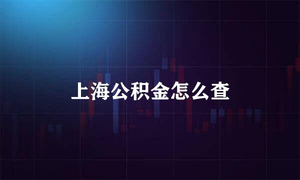 上海公积金怎么查