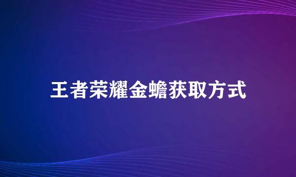 王者荣耀金蟾获取方式