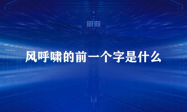 风呼啸的前一个字是什么
