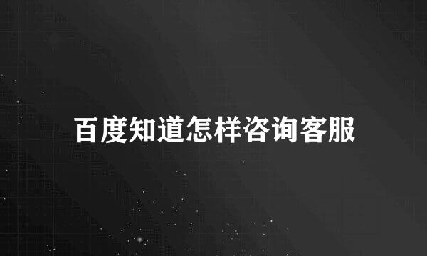 百度知道怎样咨询客服