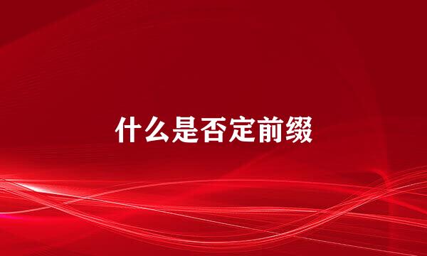 什么是否定前缀