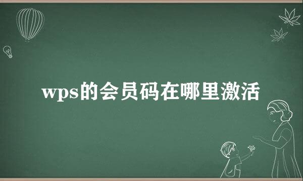 wps的会员码在哪里激活