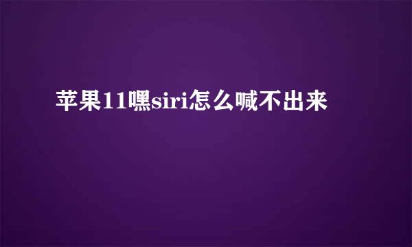 苹果11嘿siri怎么喊不出来