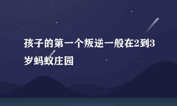孩子的第一个叛逆一般在2到3岁蚂蚁庄园