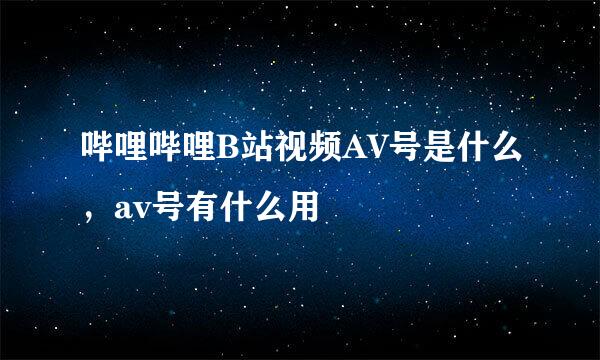 哔哩哔哩B站视频AV号是什么，av号有什么用