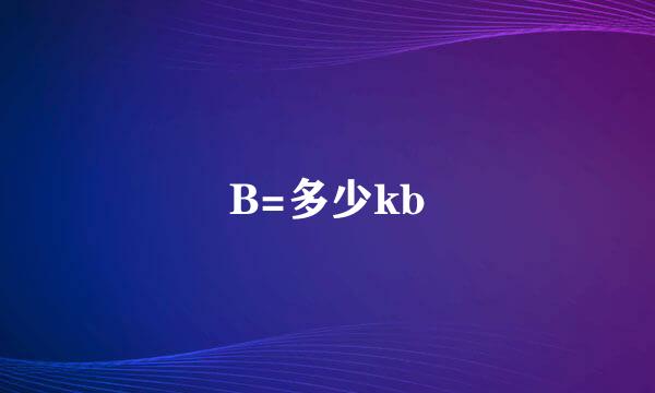 B=多少kb