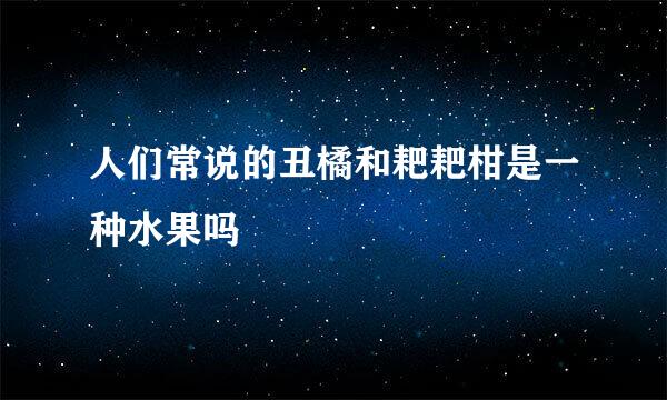 人们常说的丑橘和耙耙柑是一种水果吗