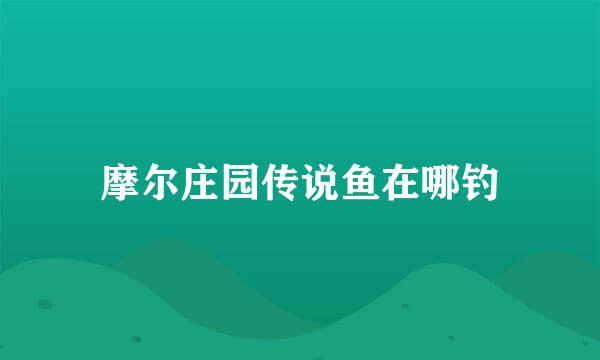 摩尔庄园传说鱼在哪钓