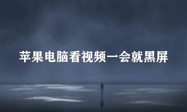 苹果电脑看视频一会就黑屏