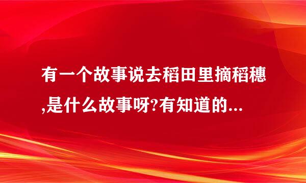有一个故事说去稻田里摘稻穗,是什么故事呀?有知道的请告诉我