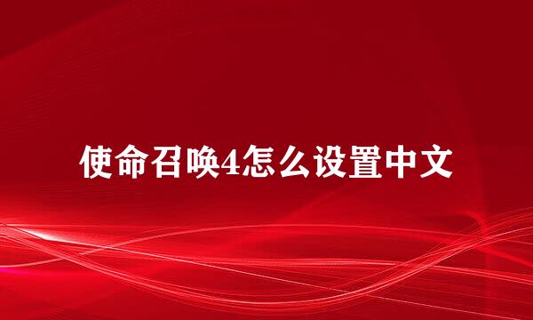 使命召唤4怎么设置中文
