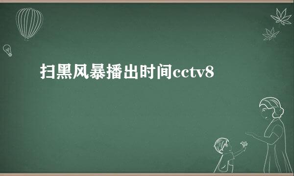 扫黑风暴播出时间cctv8