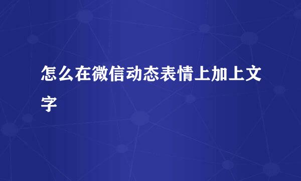 怎么在微信动态表情上加上文字