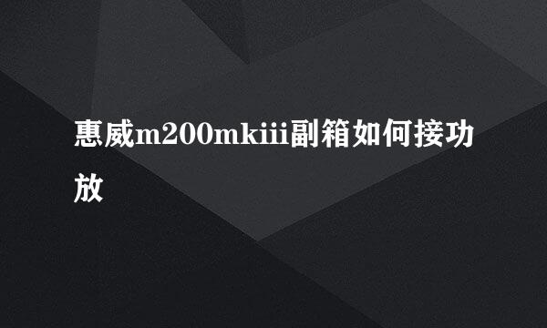 惠威m200mkiii副箱如何接功放