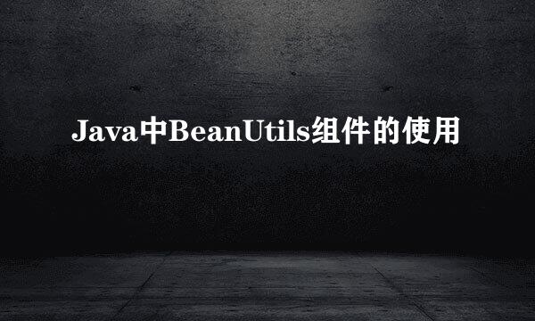 Java中BeanUtils组件的使用