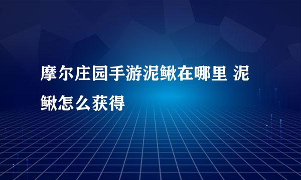 摩尔庄园手游泥鳅在哪里 泥鳅怎么获得