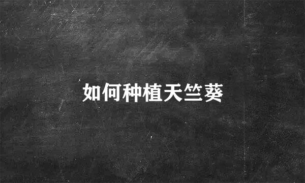 如何种植天竺葵