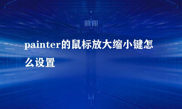 painter的鼠标放大缩小键怎么设置