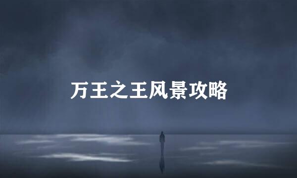 万王之王风景攻略