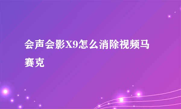 会声会影X9怎么消除视频马赛克