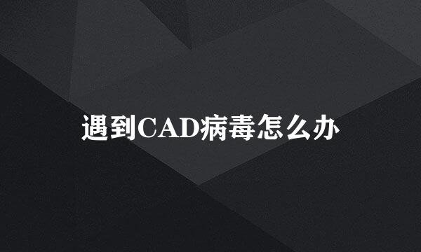 遇到CAD病毒怎么办