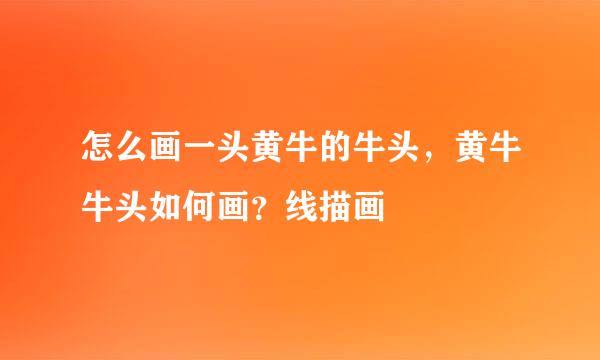 怎么画一头黄牛的牛头，黄牛牛头如何画？线描画