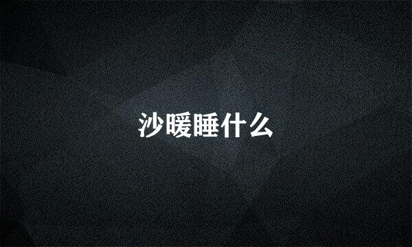 沙暖睡什么