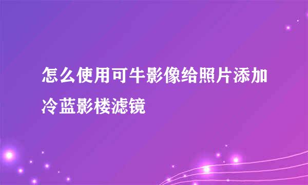 怎么使用可牛影像给照片添加冷蓝影楼滤镜