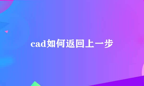 cad如何返回上一步