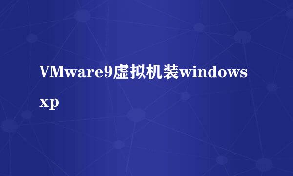 VMware9虚拟机装windows xp