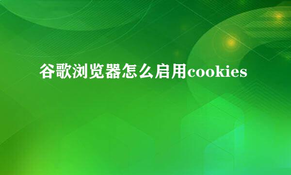 谷歌浏览器怎么启用cookies