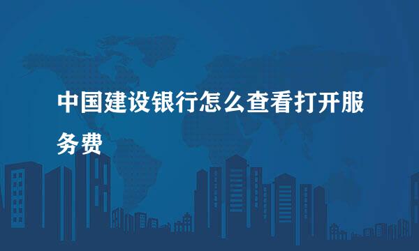 中国建设银行怎么查看打开服务费