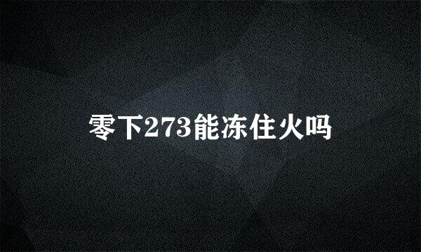 零下273能冻住火吗