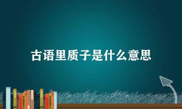 古语里质子是什么意思