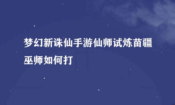 梦幻新诛仙手游仙师试炼苗疆巫师如何打