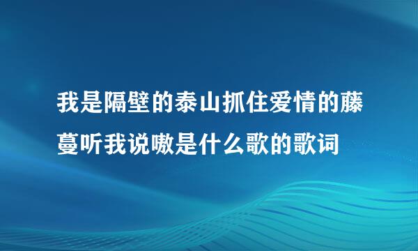 我是隔壁的泰山抓住爱情的藤蔓听我说嗷是什么歌的歌词