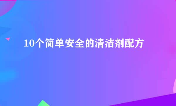 10个简单安全的清洁剂配方