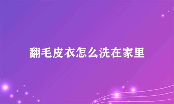 翻毛皮衣怎么洗在家里